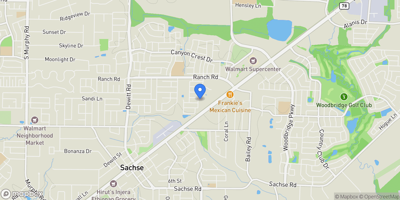 Map showing 7114 Running Iron Trail, Sachse, TX 75048, Sachse, Texas, United States.