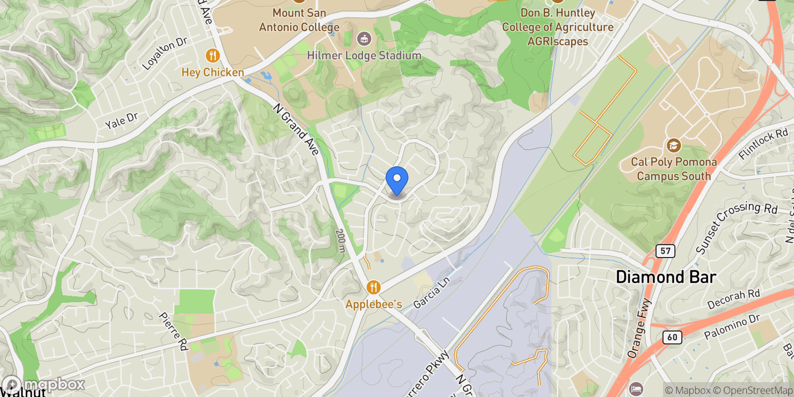 Map showing 21853 E Snow Creek, Walnut, CA 91789, Walnut, California, United States.