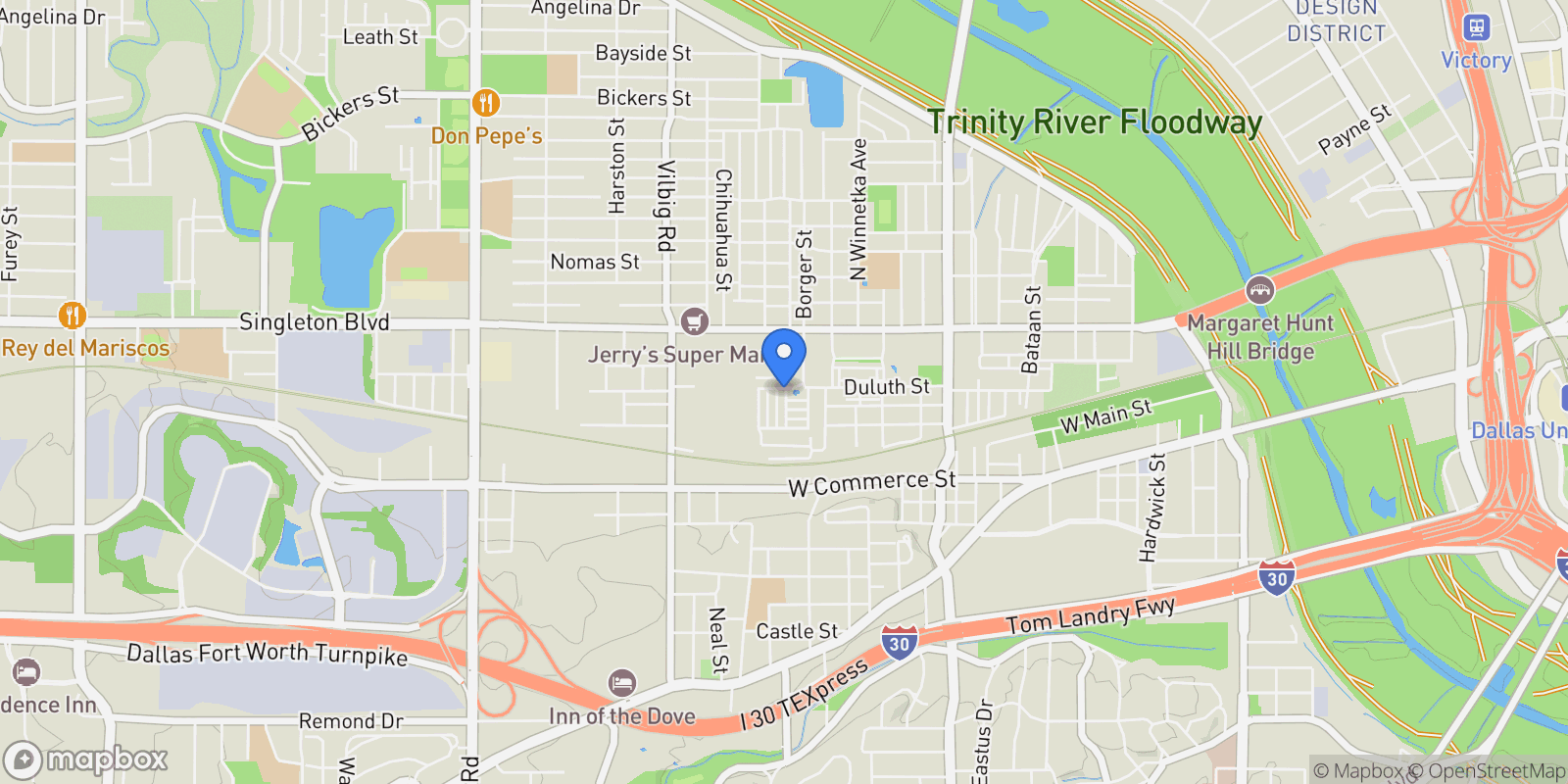 Map showing 2649 La Altura Lane , Dallas, TX 75212, Dallas, Texas, United States.