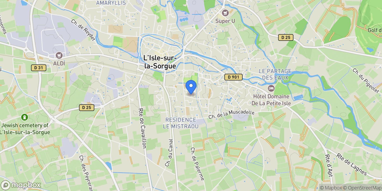 Map showing 0, L'Isle-sur-la-Sorgue, Provence-Alpes-Côte d'Azur, France.