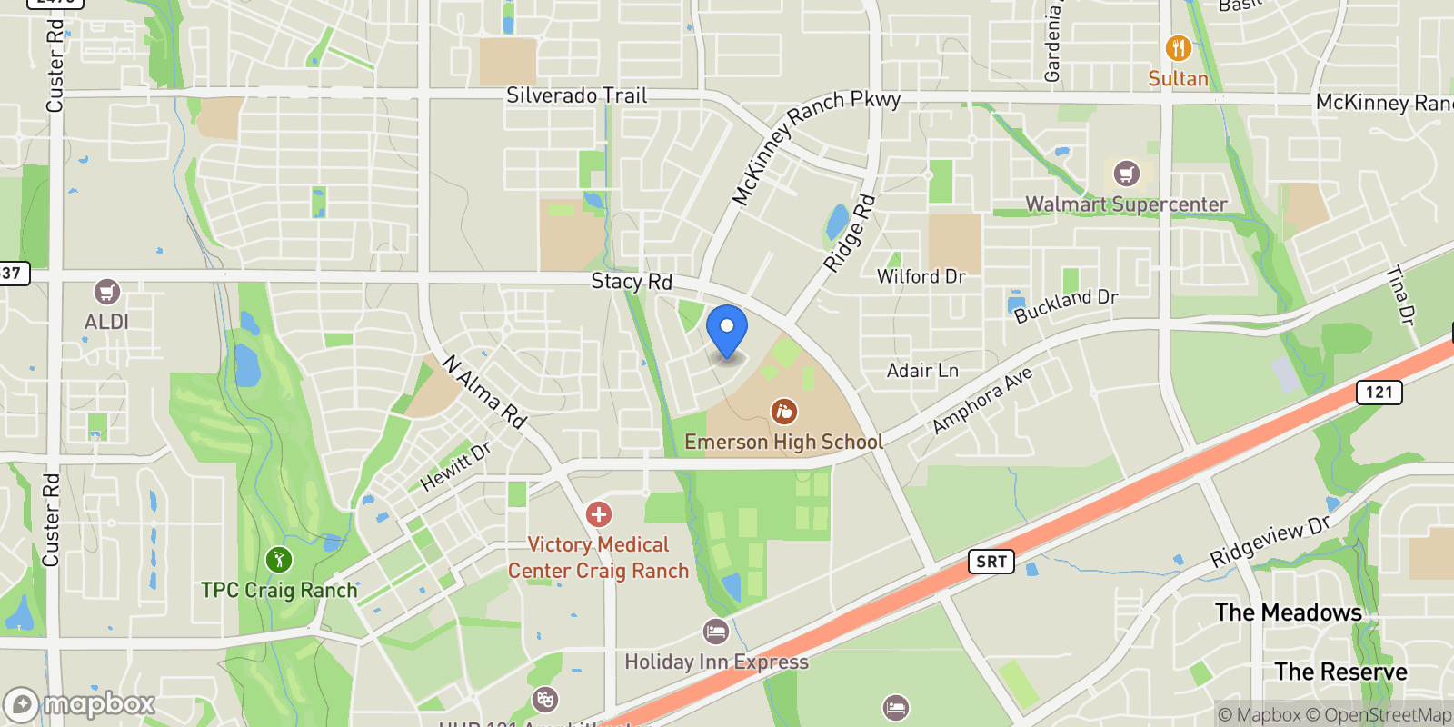 Map showing 5221 Tuscarora Trail , Mckinney, TX 75070, McKinney, Texas, United States.