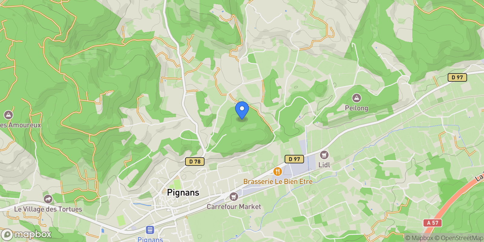 Map showing Pignans, Provence-Alpes-Côte d'Azur, France.