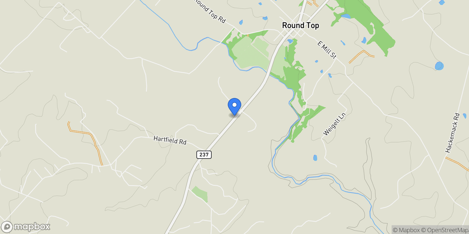 Map showing 1286 S State Hwy 237, Round Top, TX 78954, Round Top, Texas, United States.
