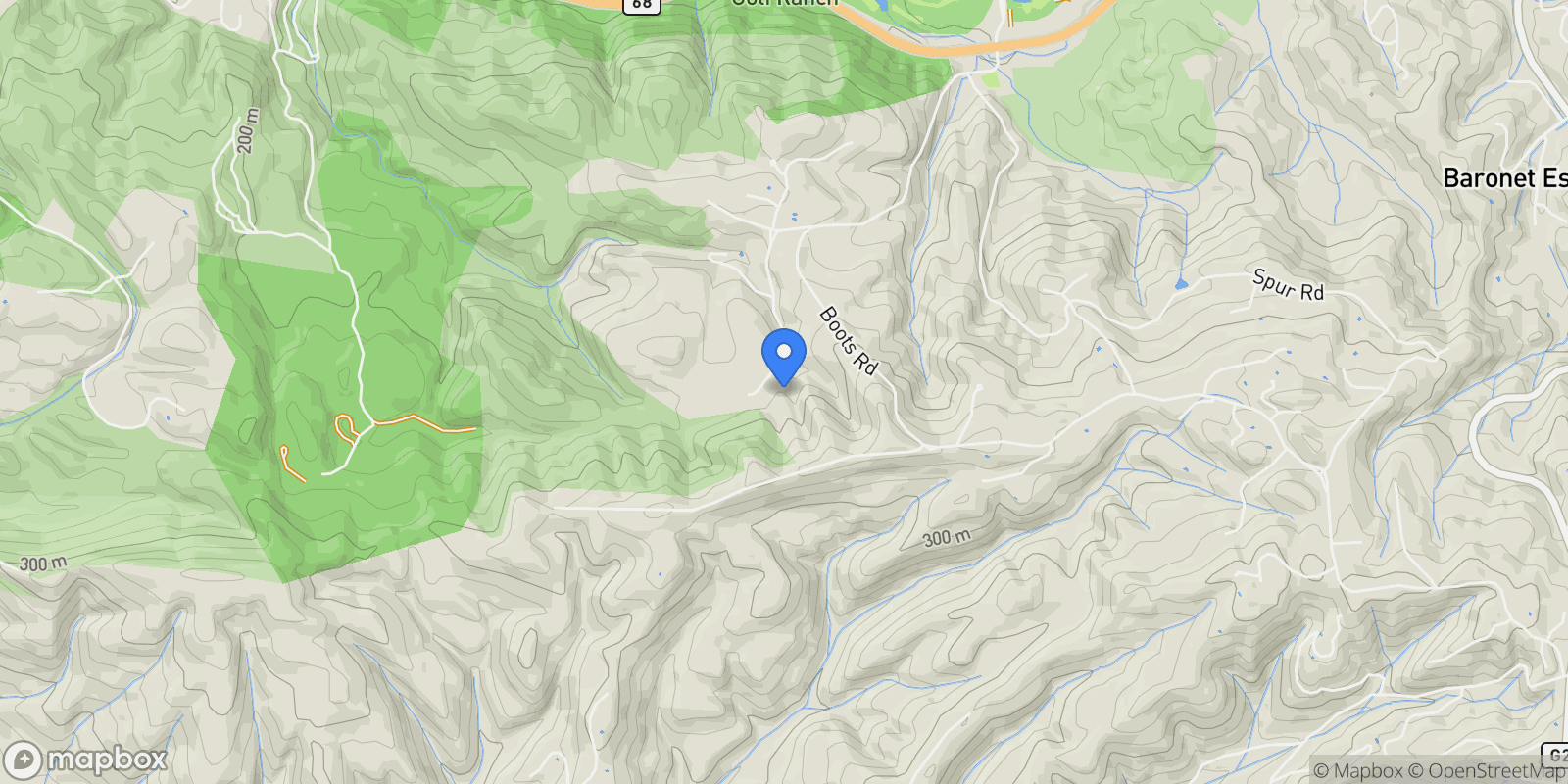 Map showing 25435 Hidden Mesa RD, Monterey, California, United States.
