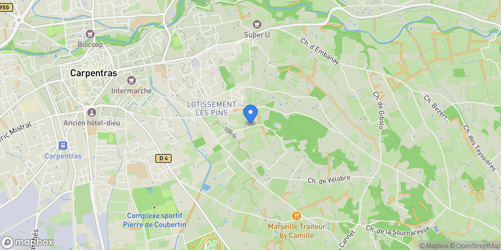 Map showing vaucluse, Carpentras, Provence-Alpes-Côte d'Azur, France.