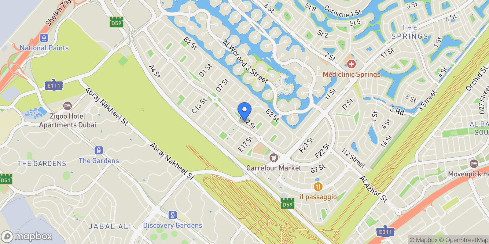 Map showing Jumeirah Park - Dubai - United Arab Emirates, Dubai, Dubai, United Arab Emirates.