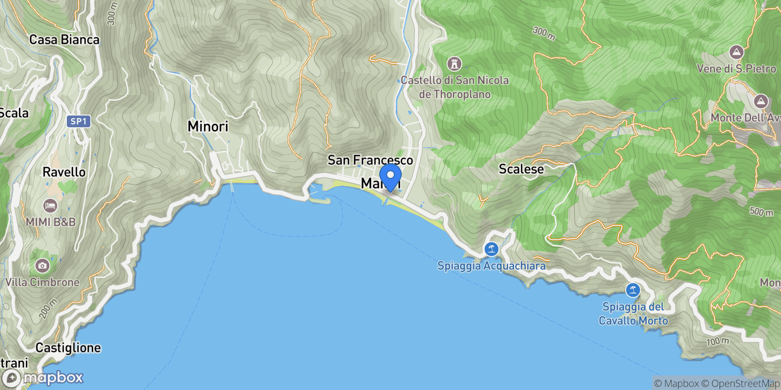 Map showing Maiori, Campania, Italy.