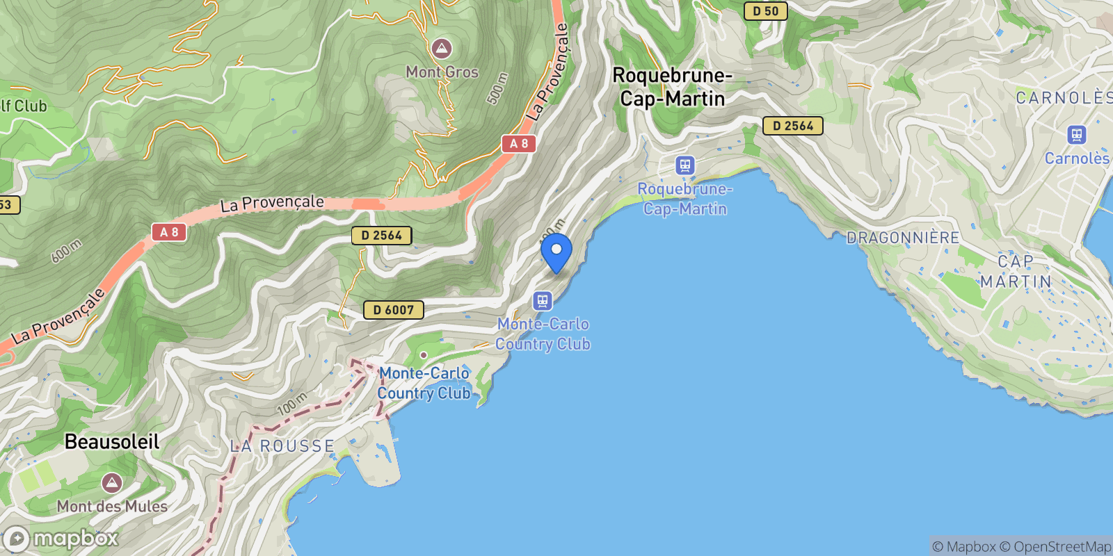 Map showing 14 LOUIS LAURENS, Roquebrune-Cap-Martin, Provence-Alpes-Côte d'Azur, France.