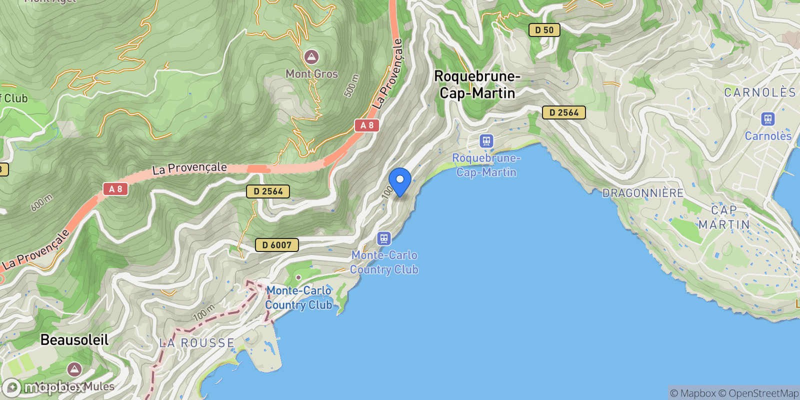 Map showing LOUIS LAURENS, Roquebrune-Cap-Martin, Provence-Alpes-Côte d'Azur, France.