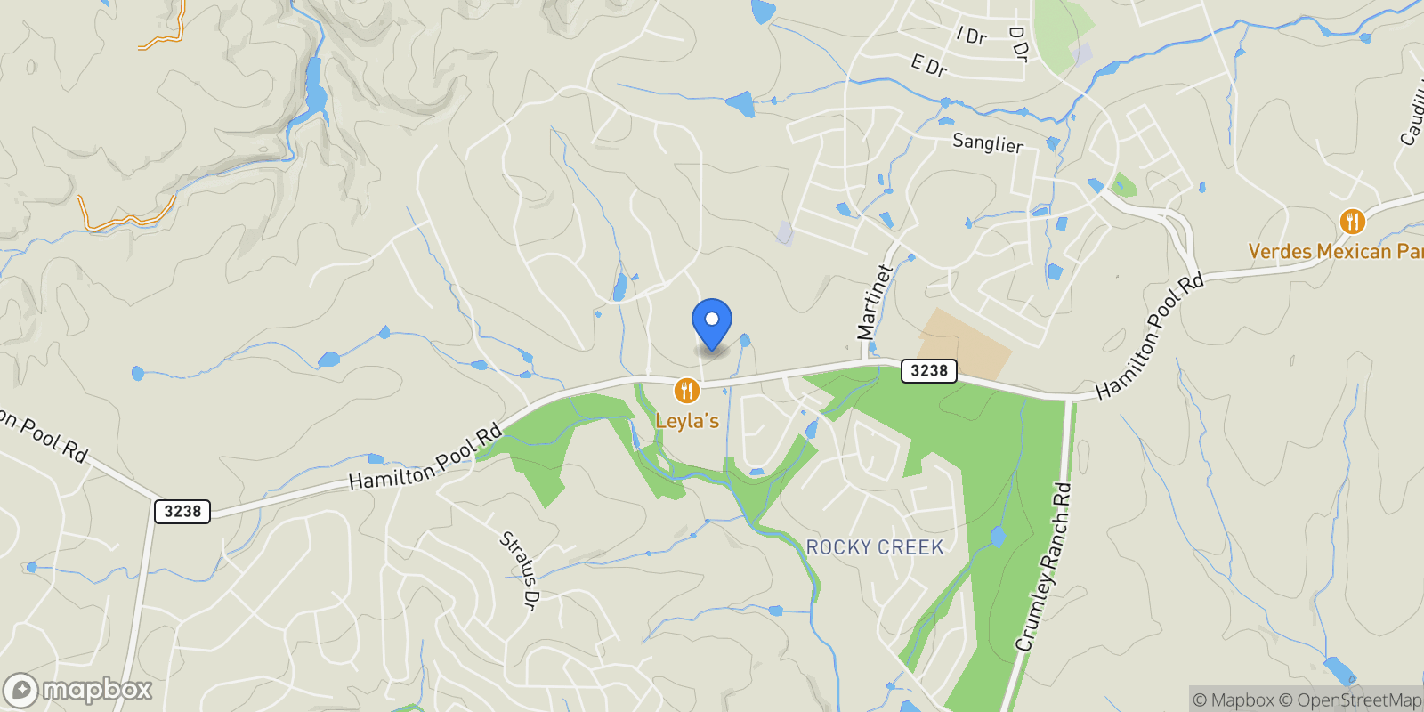 Map showing 8709 Springdale Ridge Dr. , Austin, TX 78738, Spicewood, Texas, United States.