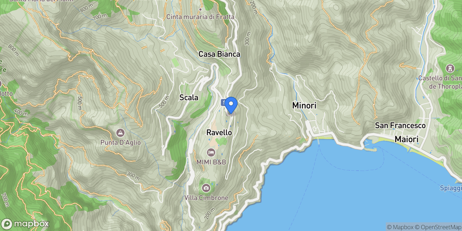 Map showing Ravello, Campania, Italy.