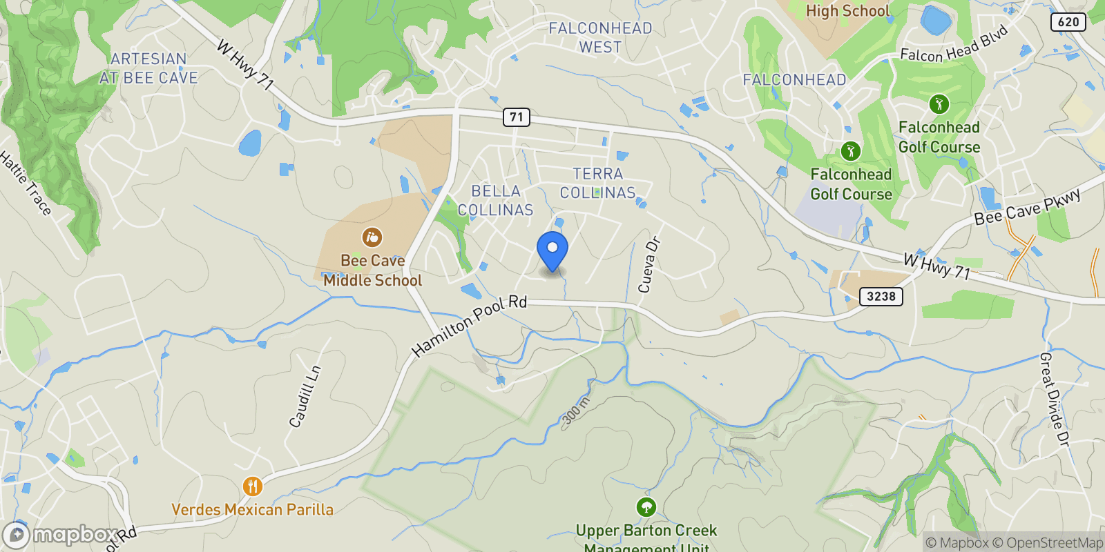 Map showing 6037 Verandero Court , Austin, TX 78738, Spicewood, Texas, United States.