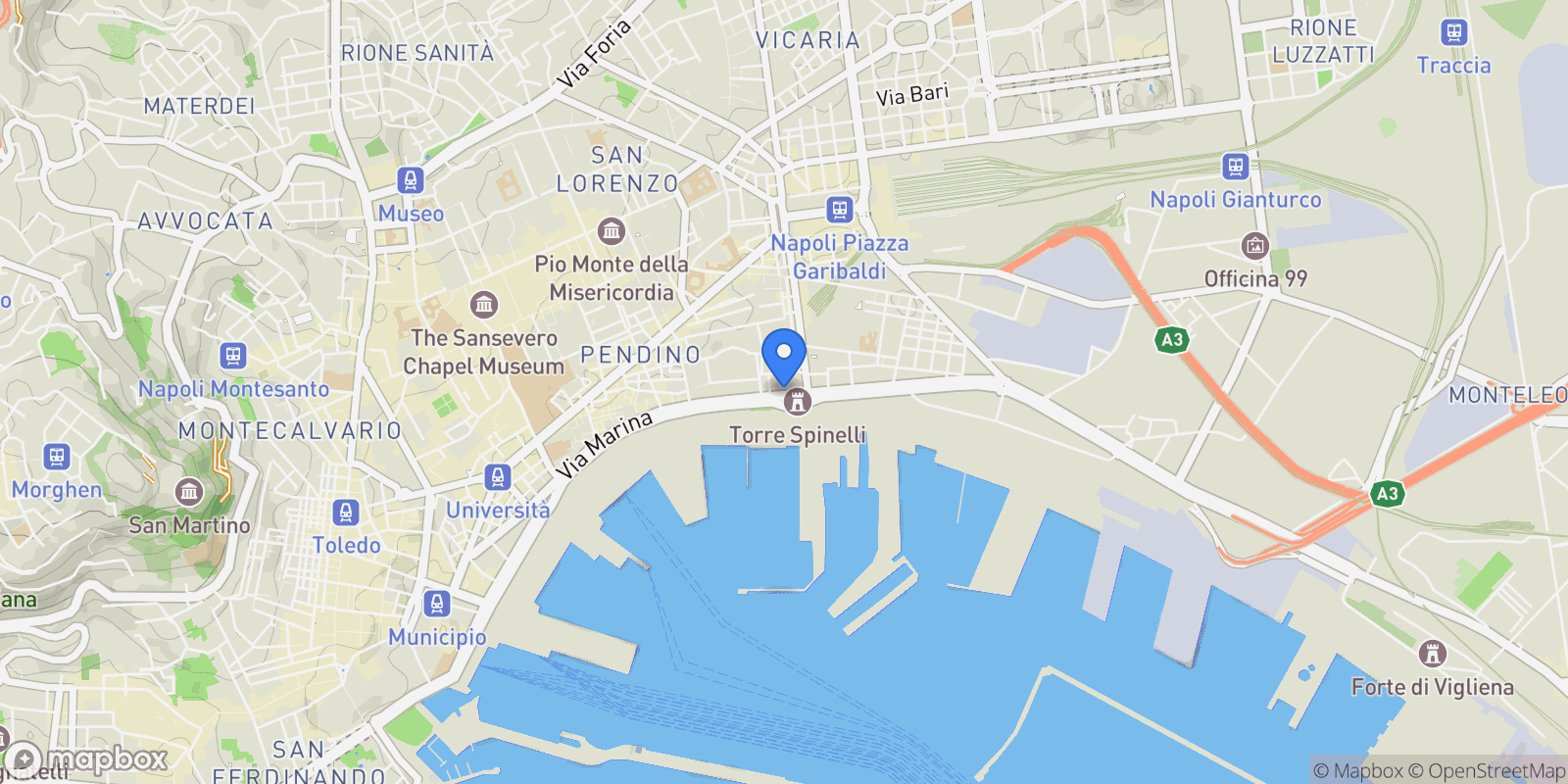 Map showing Via Broggia 23, Via Broggia 23, Naples, Campania, Italy.