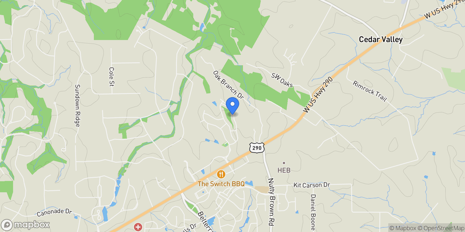 Map showing 407 Stone View Trail , Austin, TX 78737, Austin, Texas, United States.