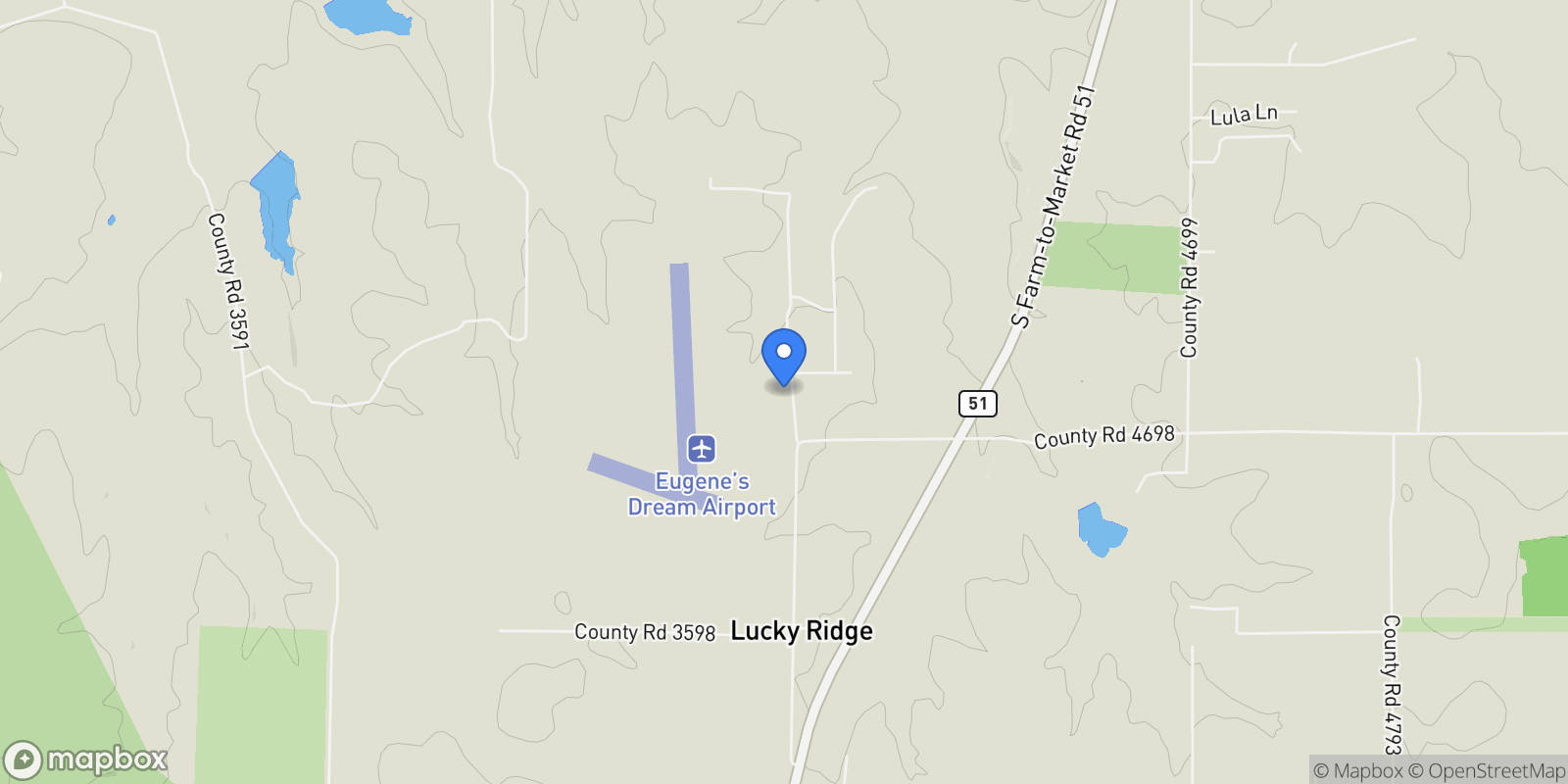 Map showing 125 Lucky Ridge Lane, Paradise, Texas, United States.
