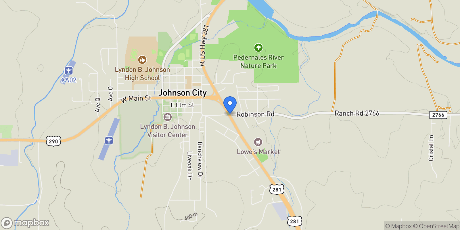 Map showing Lot 6 Redbud Ranch , Johnson City, TX 78636, Johnson City, Texas, United States.