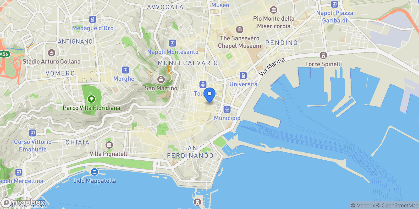 Map showing Via Petrarca 141, Via Petrarca 141, Naples, Campania, Italy.