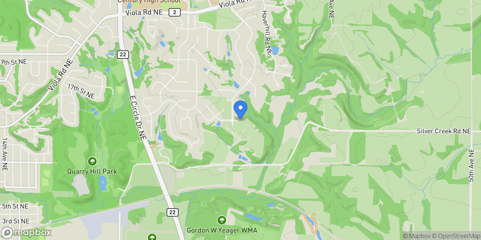 Map showing 3327 Bella Terra Road NE, Rochester, Minnesota, United States.