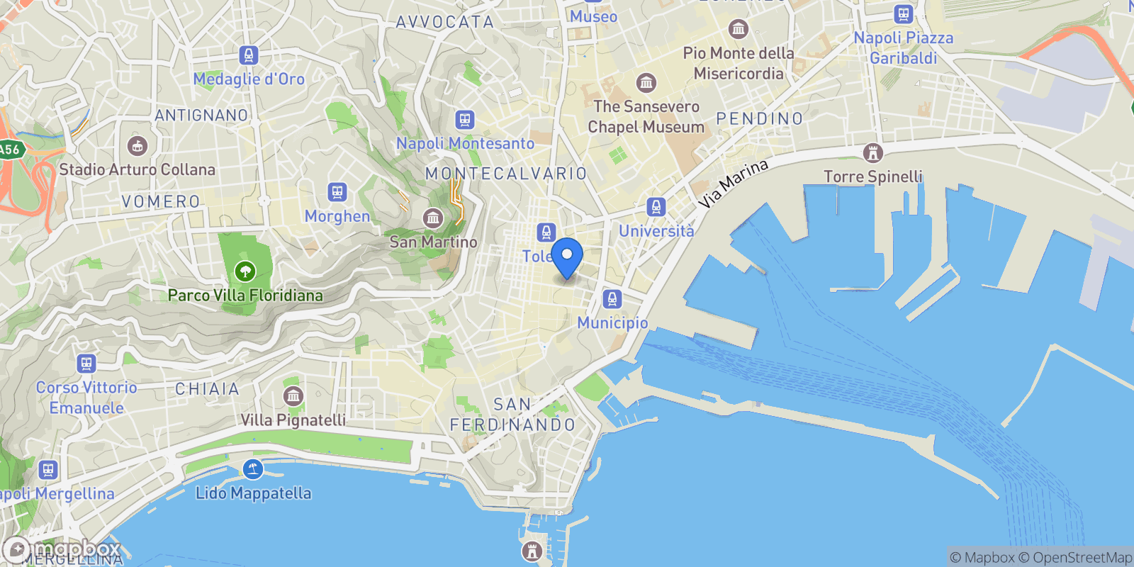 Map showing Via Petrarca 93, Via Petrarca 93, Naples, Campania, Italy.