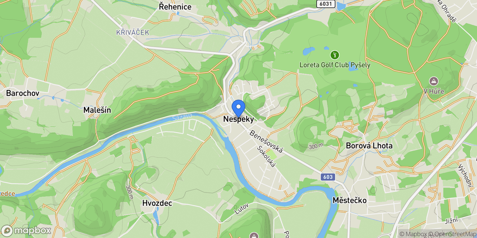 Map showing Nespeky, Nespeky, Central Bohemian Region, Czechia.