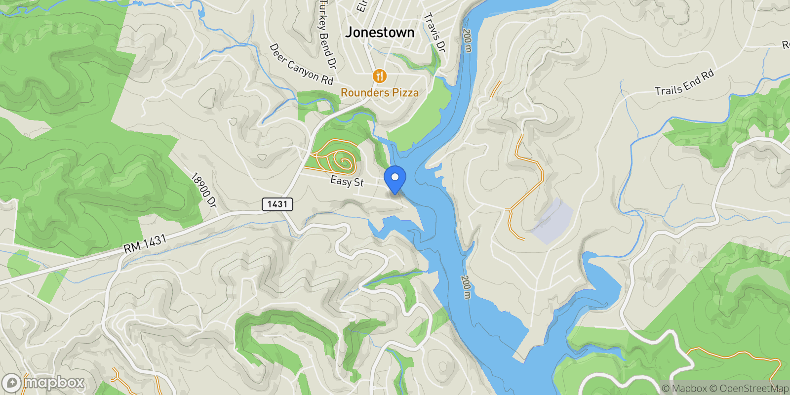 Map showing 18000 Easy Street , Jonestown, TX 78645, Jonestown, Texas, United States.