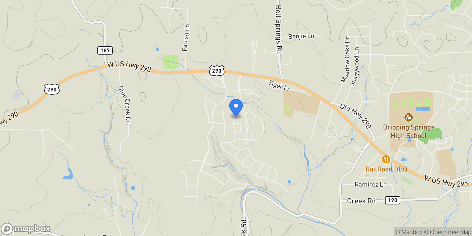 Map showing 238 Pink Granite Blvd , Dripping Springs, TX 78620, Dripping Springs, Texas, United States.