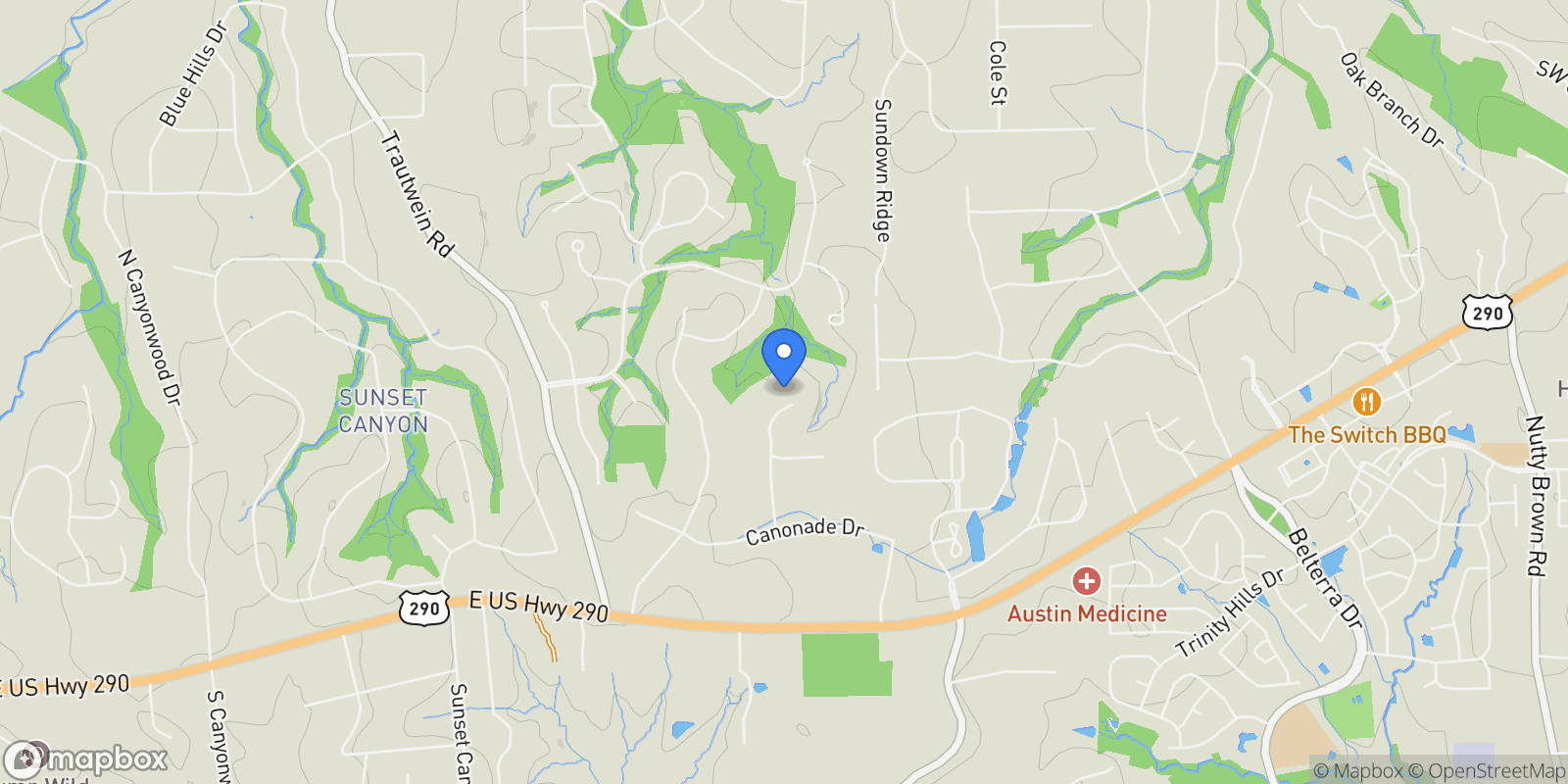 Map showing 447 Winning Colors , Austin, TX 78737, Austin, Texas, United States.
