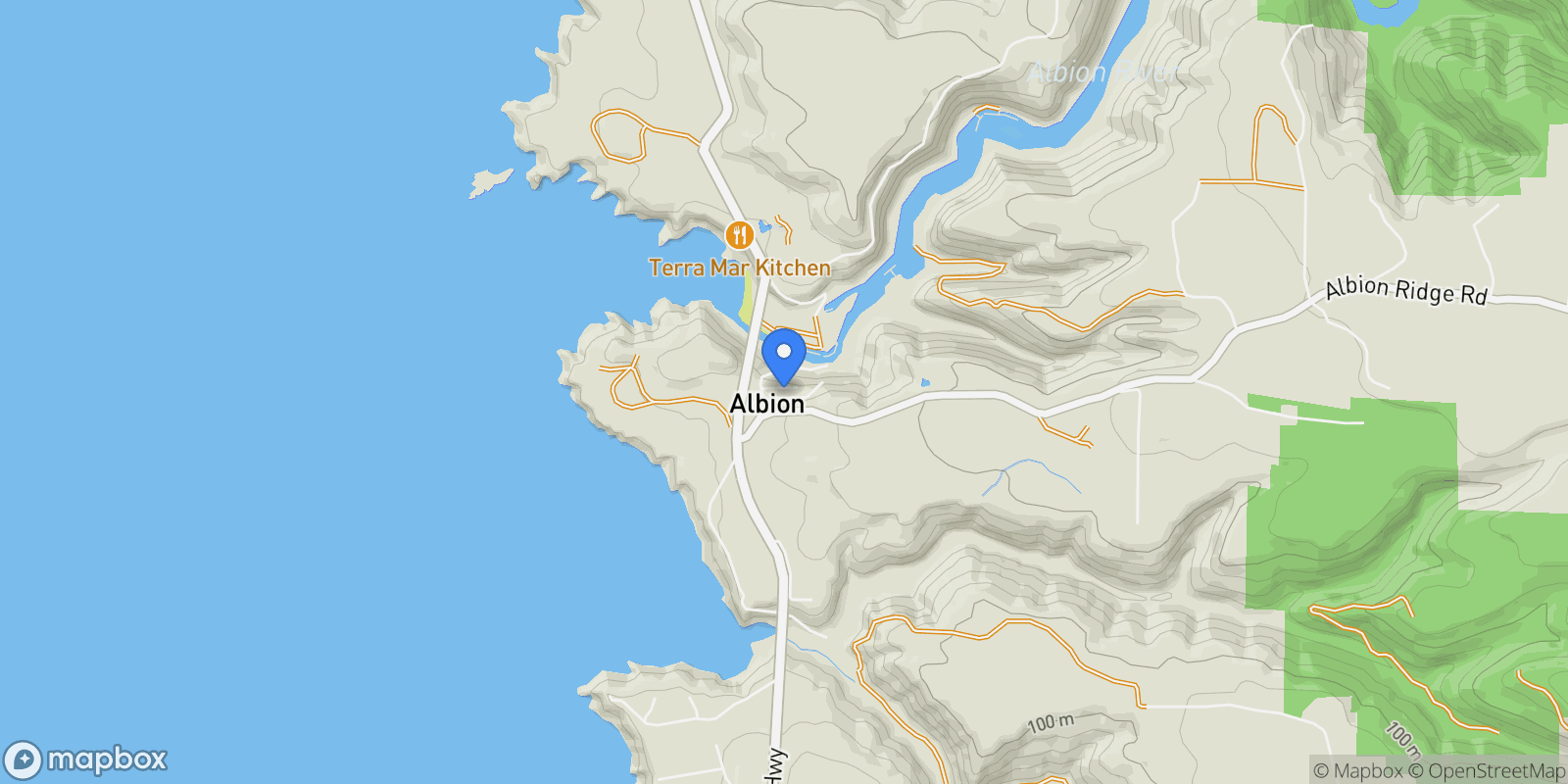 Map showing 33850 East Lane, Little River, California, United States.