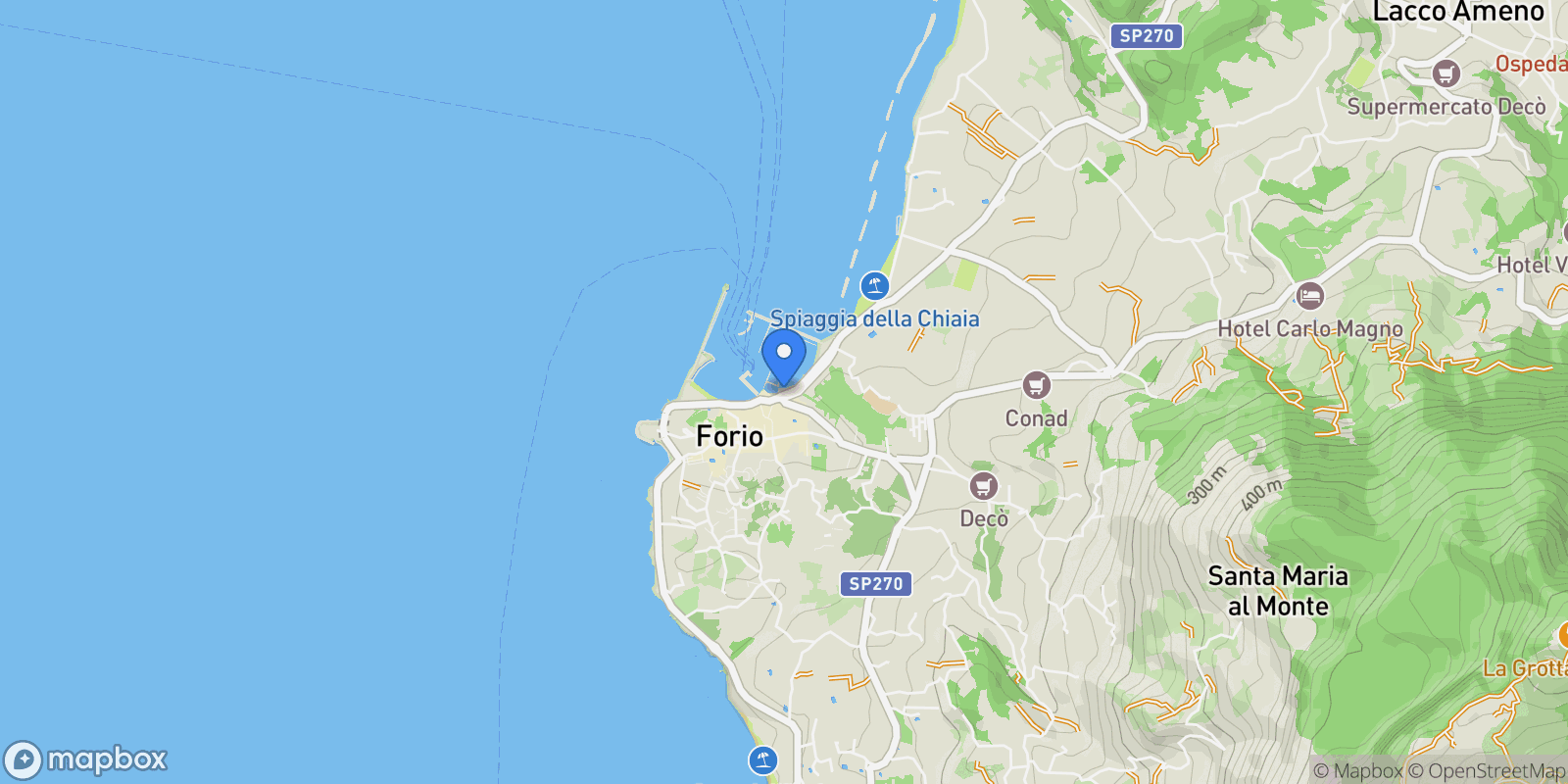 Map showing ISCHIA-FORIO-VILLA UNIFAMILIARE, Forio, Campania, Italy.