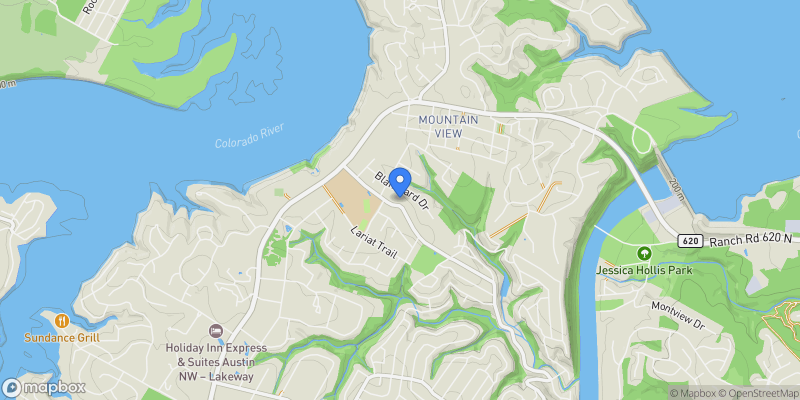 Map showing 15206 General Williamson Drive , Austin, TX 78734, Austin, Texas, United States.