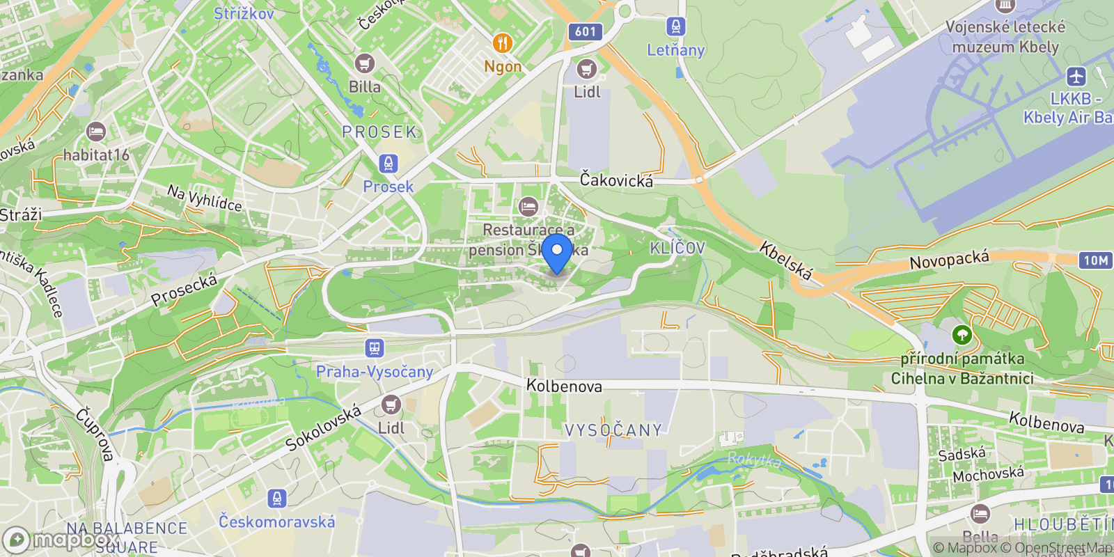 Map showing Na Krocínce, Prague, 109, Prague, Prague, Czechia.