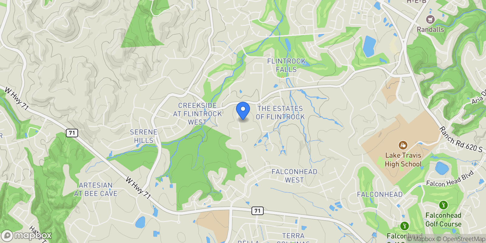 Map showing 4405 Hennig Drive , Austin, TX 78738, Bee Cave, Texas, United States.