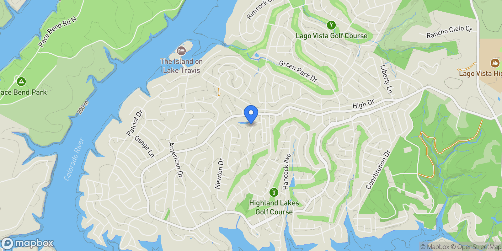 Map showing 3206 Marshall Avenue , Lago Vista, TX 78645, Jonestown, Texas, United States.