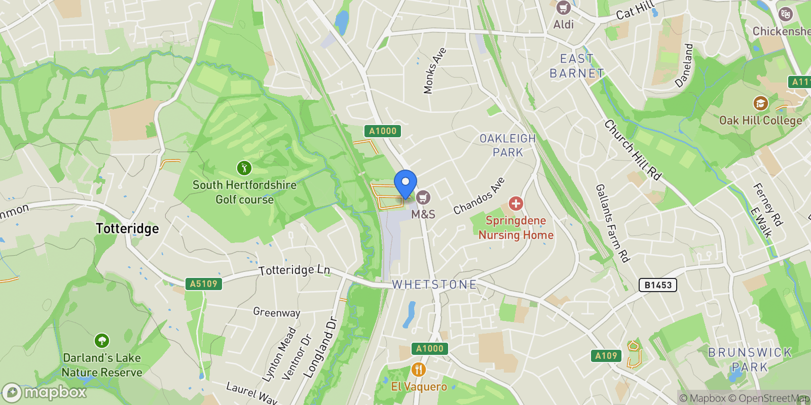 Map showing Grange Avenue, London, England, United Kingdom.