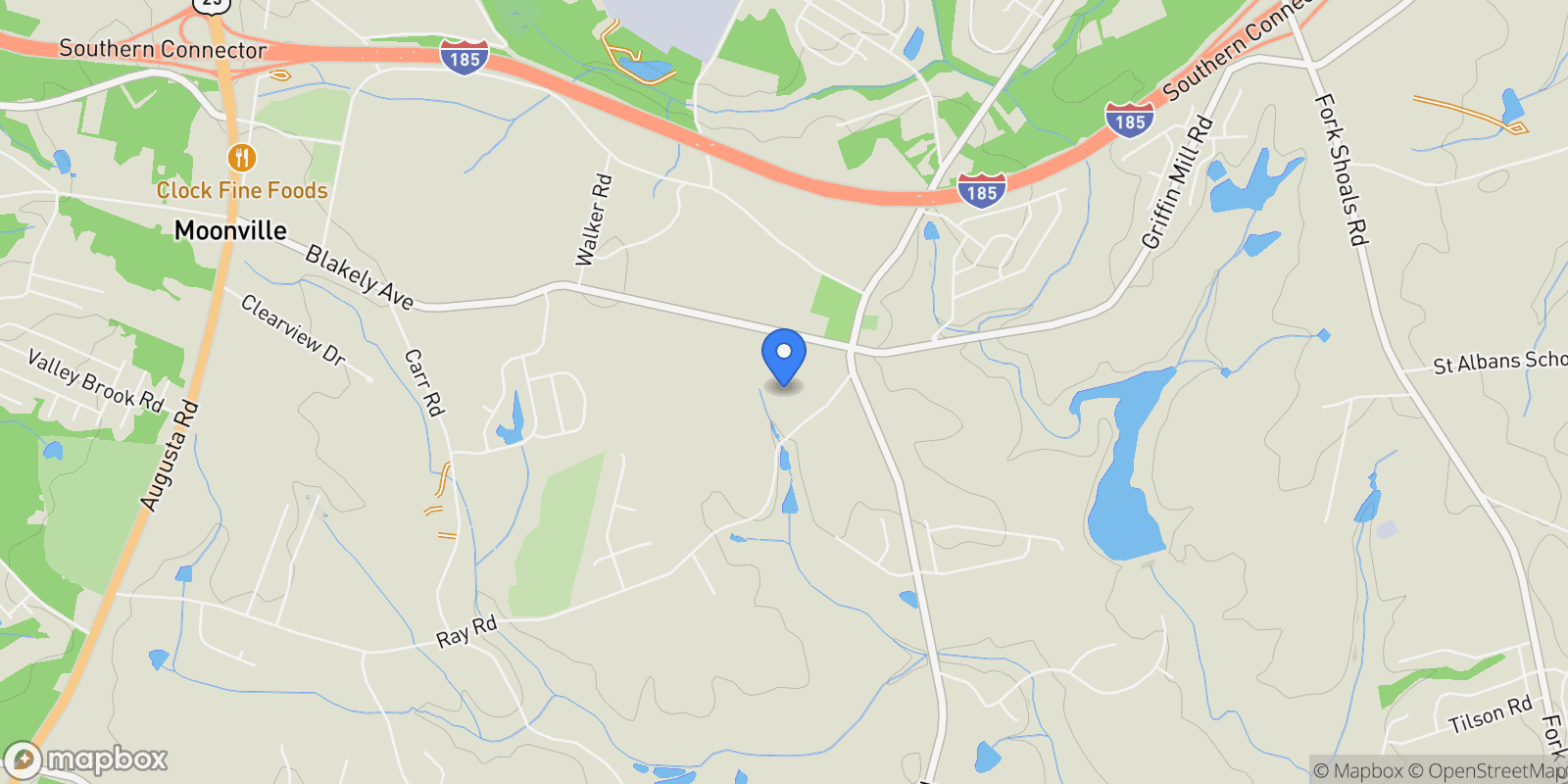 Map showing 390 Blakely Avenue, Piedmont, SC 29673, Piedmont, South Carolina, United States.