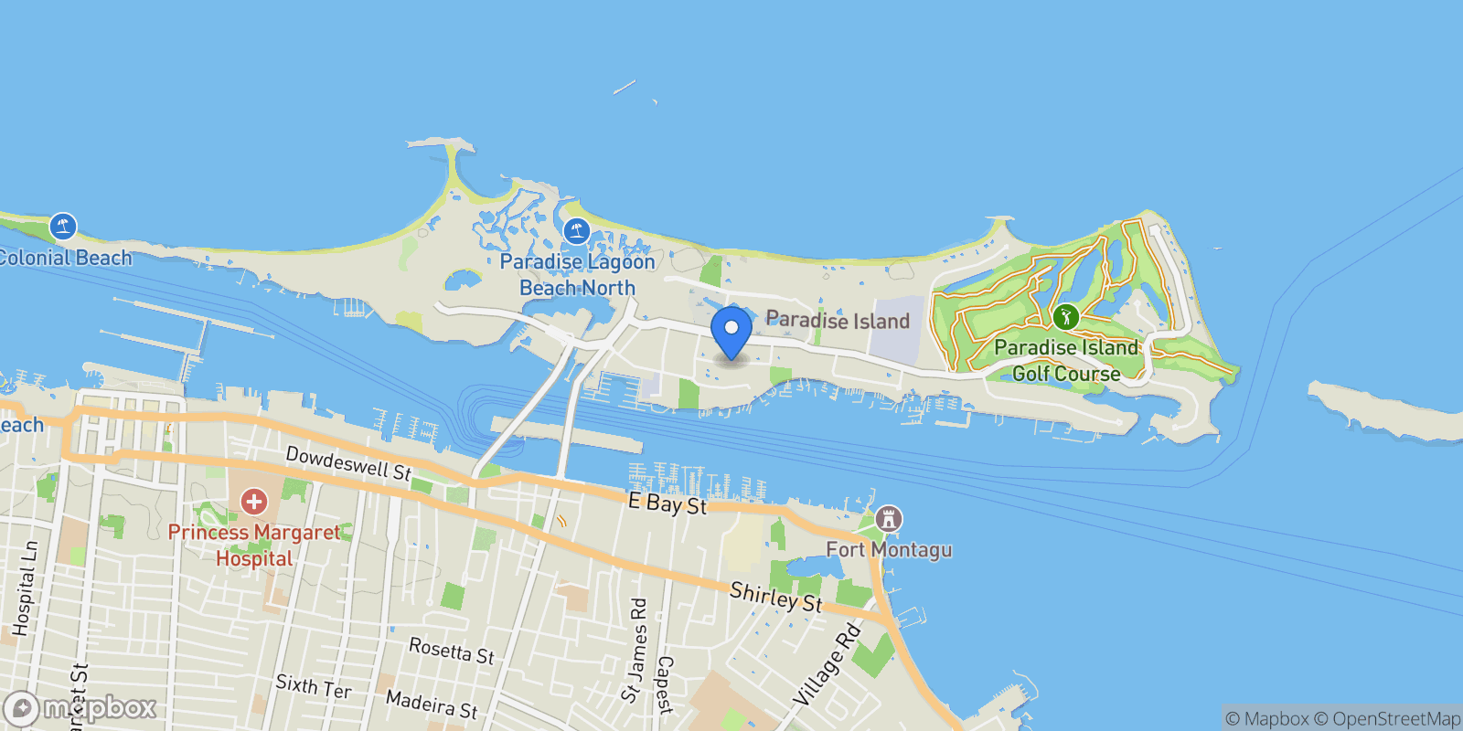 Map showing Bayview Lane, The Bahamas, The Bahamas.