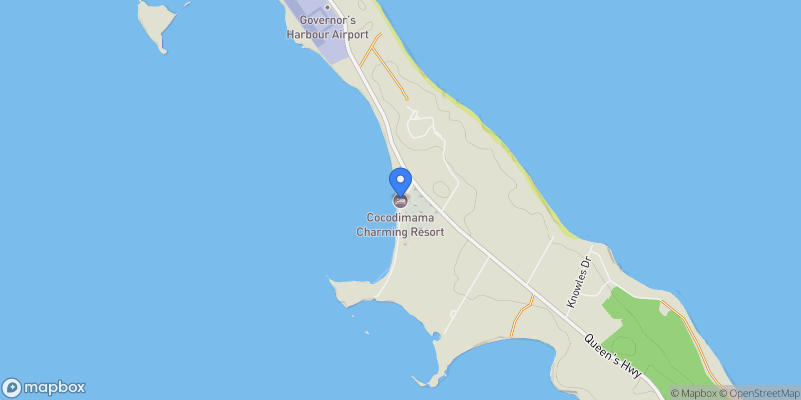 Map showing 7M7M+H2M, Governors Harbour, The Bahamas, Governor's Harbour, The Bahamas.