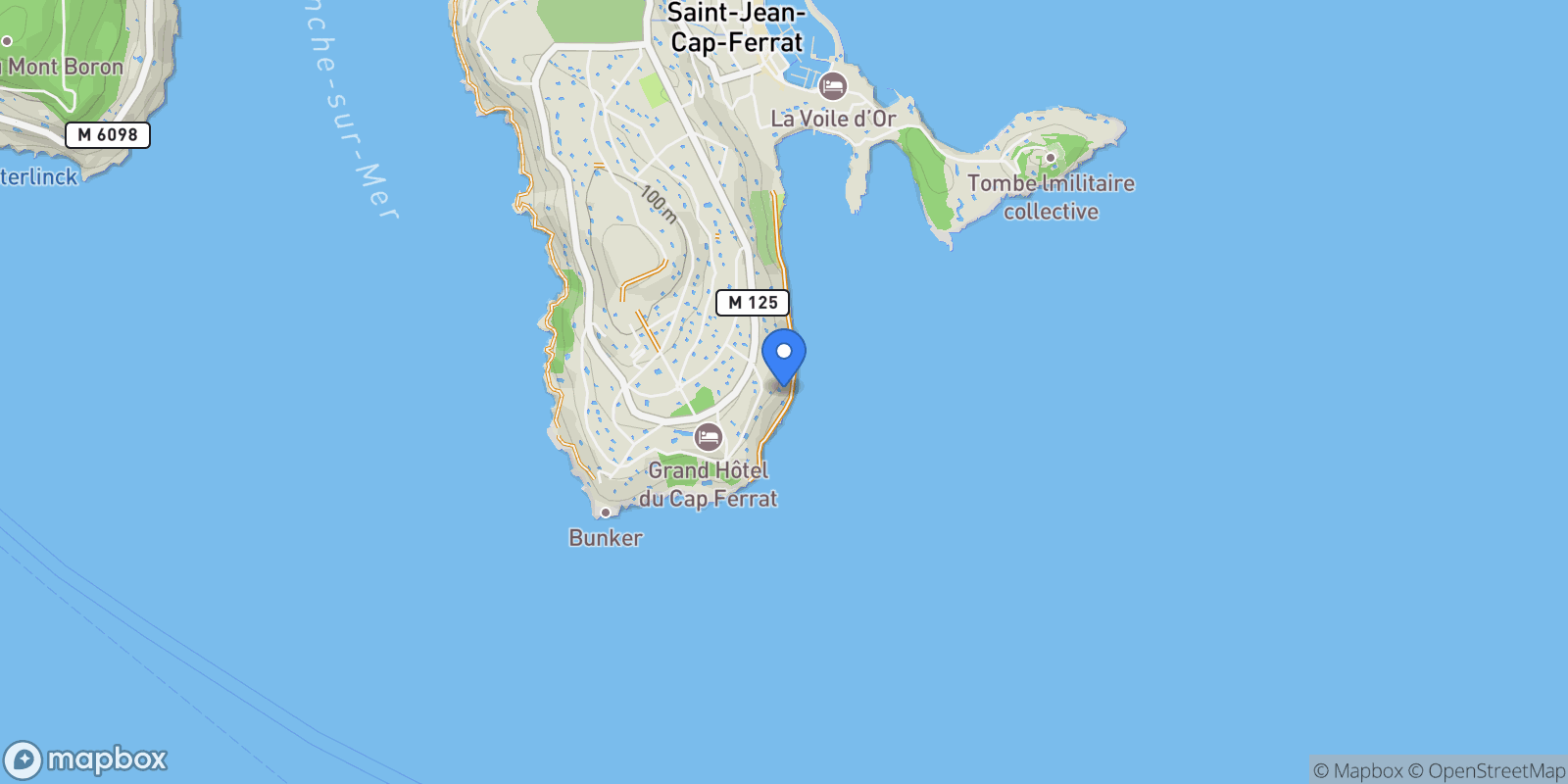 Map showing Saint-Jean-Cap-Ferrat, Provence-Alpes-Côte d'Azur, France.