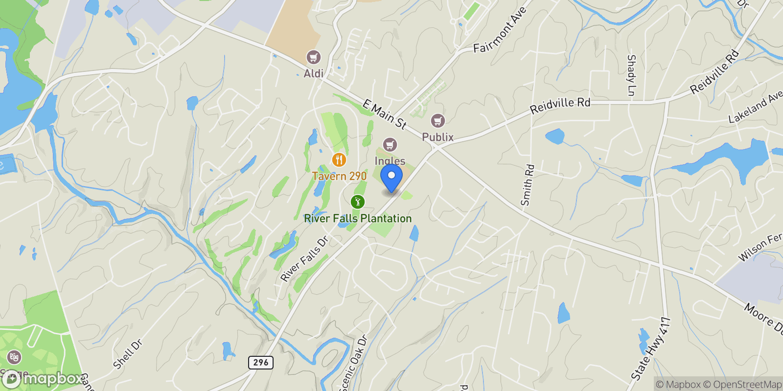 Map showing Moore, South Carolina, United States.