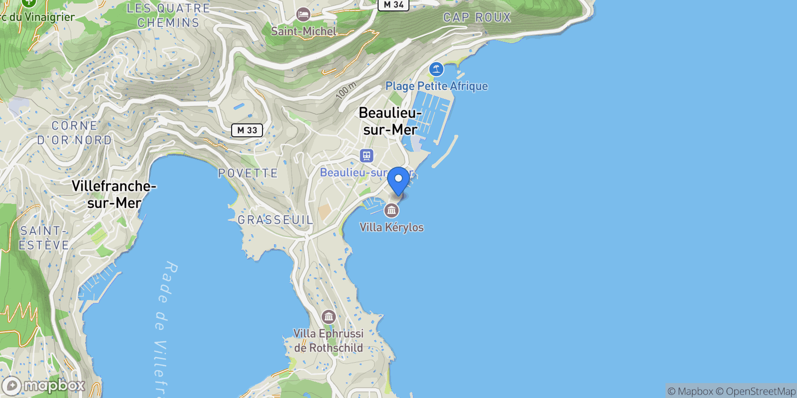 Map showing Beaulieu-sur-Mer, Provence-Alpes-Côte d'Azur, France.