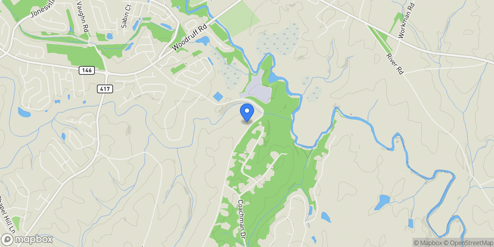 Map showing 2749 E Georgia Road, Simpsonville, SC 29681, Simpsonville, South Carolina, United States.