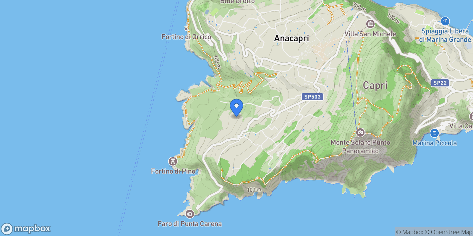 Map showing Via Mesole, 80071 Anacapri NA, Italy, Anacapri, Campania, Italy.