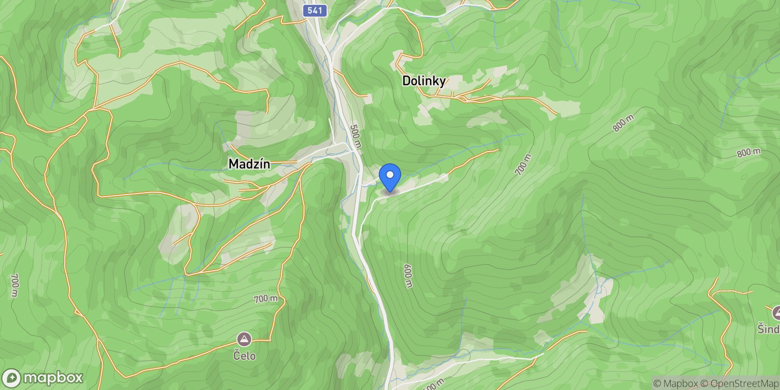 Map showing Bytča, ZI 01362, Veľké Rovné, Žilina Region, Slovakia.