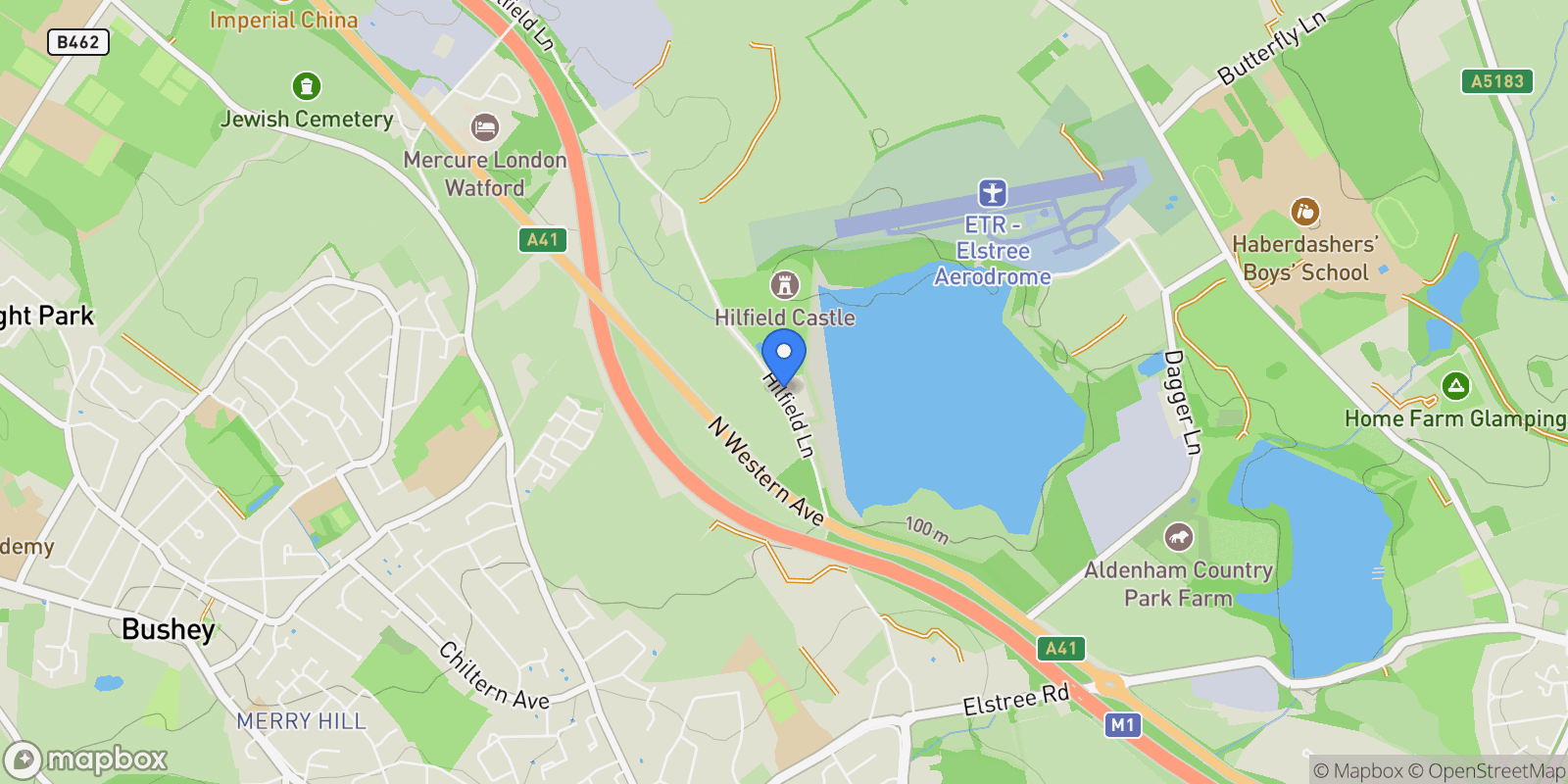 Map showing Newlands Avenue, Bushey, England, United Kingdom.