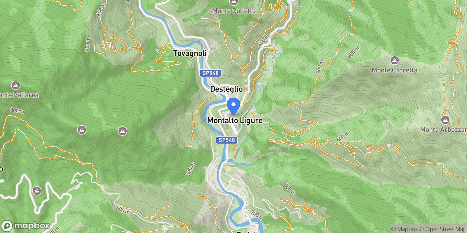 Map showing Montalto Ligure, Liguria, Italy.