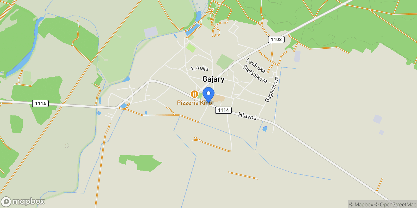 Map showing Gajary Malacy, BL 90061, Gajary, Bratislava Region, Slovakia.