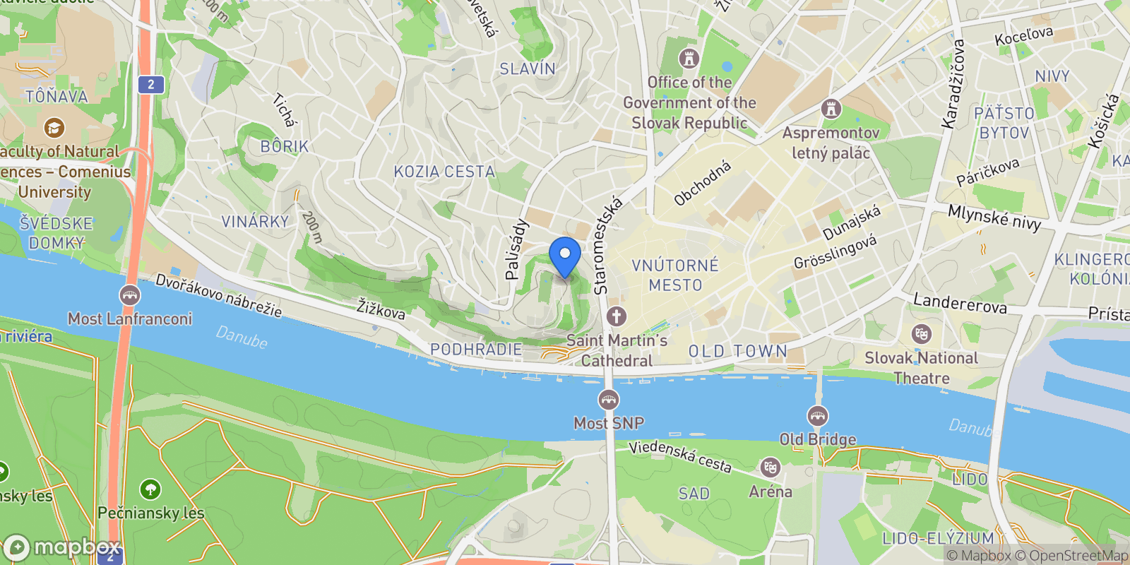Map showing Bratislava, BL 81101, Bratislava, Bratislava Region, Slovakia.