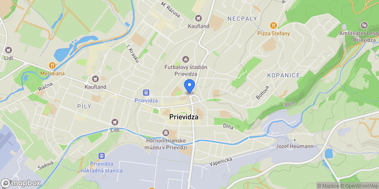 Map showing Prievidza, TC 97101, Prievidza, Trenčín Region, Slovakia.