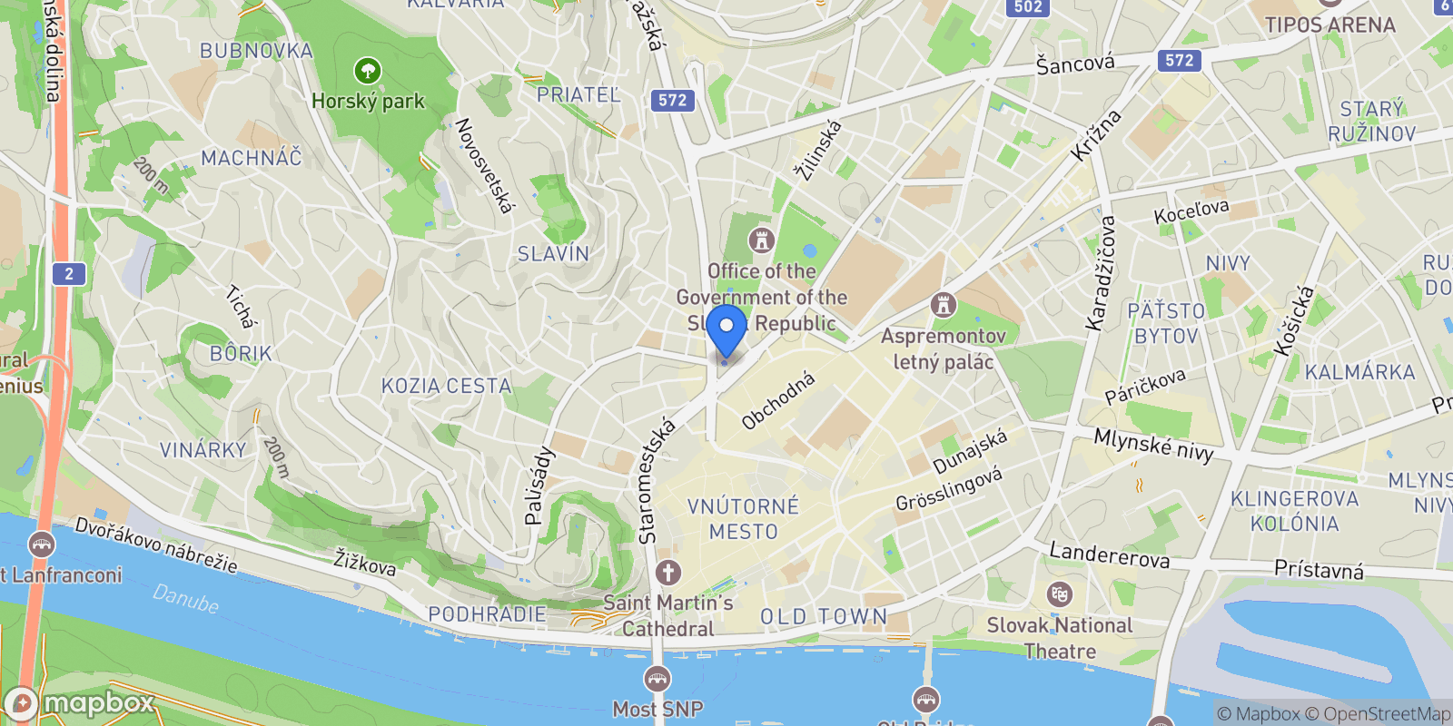 Map showing Bratislava, BL, Bratislava, Bratislava Region, Slovakia.