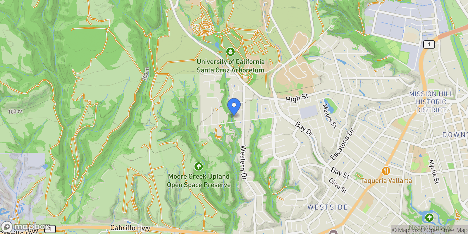 Map showing 514 Meder Street, Santa Cruz, California, United States.